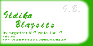 ildiko blazsits business card